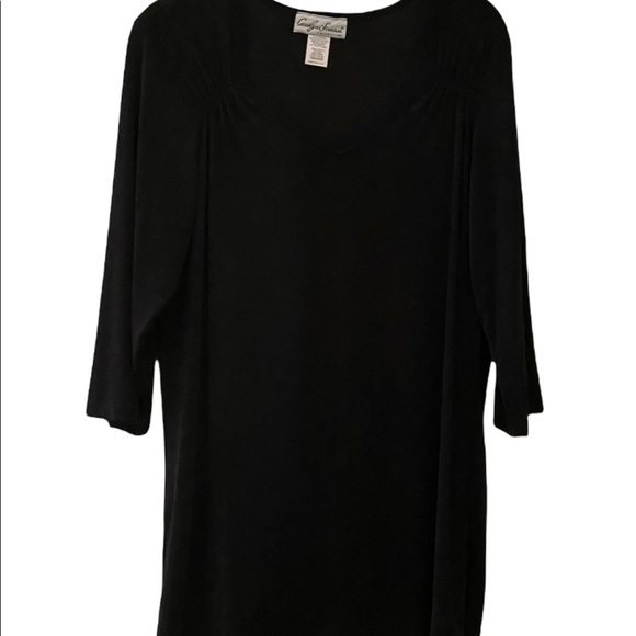 Vintage Carolyn Strauss Black Silky Top - Picture 2 of 10